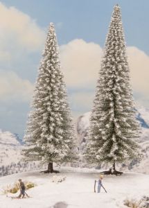 NOC21966 - Sapins de 18 et 20 cm enneigés