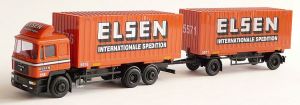 Camion Porteur avec Remorque 2 Essieux "Elsen"  MAN F 2000 6x4