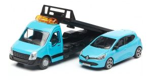 BUR31401BLEU - RENAULT Clio avec camion dépanneuse de couleur bleu
