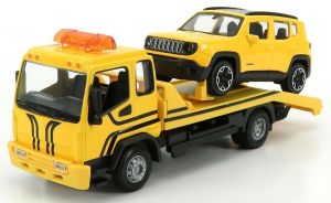 JEEP Renegade avec camion de dépannage de couleur jaune