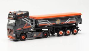 Camion avec remorque benne 3 essieux JACK JANSSEN – MERCEDES ACTROS 18 GIGASPACE 4x2