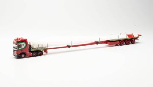 Camion avec plateau 3 essieux G. VLASTUIN TRANSPORTE – SCANIA CS 20 HD 6x4 teletrailer