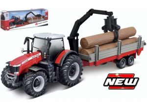 BUR31659 - Tracteur de 10 cm – MASSEY FERGUSON 8740S avec remorque forestière