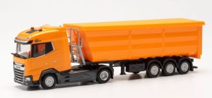HER316941 - Camion avec benne bâchée de couleur orange – DAF XG 4x2