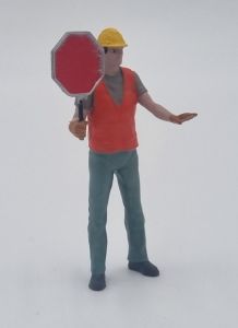 ATLAN32051 - Figurine avec panneau Stop - Homme chantier