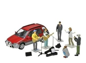TOM325239 - Diorama avec NISSAN Silvia Qs Aero 1995 couleur rouge - Parking Area mat A