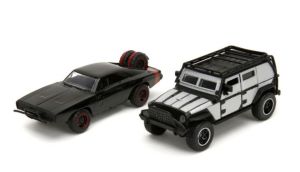 JAD34252 - Voiture de couleur grise et noire - Fast and Furious - JEEP Wrangler et DODGE Charger Off-Road