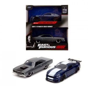 JAD34255 - Set de 2 véhicules du Film Fast & Furious – PLYMOUTH road runner et FORD Mustang GT