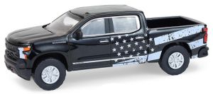 GREEN35300-F - Voiture sous blister de la série BLUE COLLAR - édition Stars Stripes - CHEVROLET Silverado 2023
