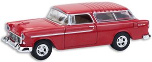 GREEN37330-A - Voiture sous blister de la série BARRETT JACKSON - CHEVROLET Nomad Custom Wagon couleur rouge de 1955