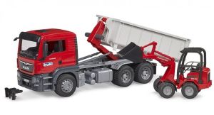 BRU3767 - Camion avec container et chargeuse SCHAFFER 2630 - MAN TGS