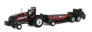 ERT37941-1 - Tracteur pulling de couleur noir - CASE IH Magnum RED RUMBLER avec remorque