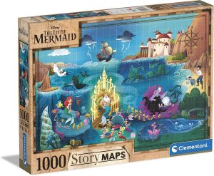 CLE39664 - Puzzle Disney Maps La petite sirène – 1000 pièces