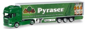 Camion avec remorque frigorifique BRUNNER Brasserie PYRASER - SCANIA R TL 4x2