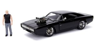 JAD30737 - Voiture de couleur noire avec figurine du film FasT And Furious – DODGE charger street  de 1970