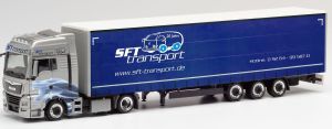Camion avec remorqe bâchée SFT Transport - MAN TGX XXL 4x2