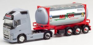 Camion avce porte container et container du transporteur MINOR – VOLVO FH Gl. XL 4x2