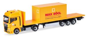 HER318556 - Camion avec plateau 3 essieux et container MAX BOGL – MAN TGX GX 4x2