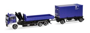 HER320863 - Camion porteur avec benne basculante et remorque 1+1 essieux THW Singen – MAN TGS M 6x2