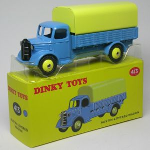 DIN413BLEU - Camion avec remorque bâchée - AUSTIN Covered wagon – Reproduction ATLAS
