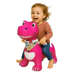 JAM466008 - Dino avec ailes HoppyDoo de couleur rose rebondissant avec pompe
