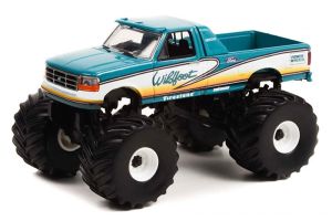 GREEN49110-F - Voiture sous blister de la série KINGS OF CRUNCH - FORD F-250 1993 Monster Truck WILDFOOT