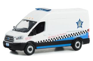 GREEN53050-B - Fourgon sous blister de la série ROUTE RUNNERS - FORD Transit LWB high Roof Police de Chicago 2019