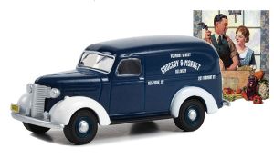 GREEN54080-A - Voiture sous blister de la série NORMAN ROCKWELL - CHEVROLET Panel Truck 1939 GROCERY & MARKET