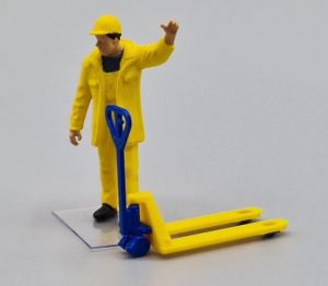 MSM5474/01 - Accessoire de chantier en miniature de couleur jaune et bleu – Transpalette