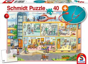 SCM56374 - Puzzle A l’hôpital pédiatrique avec stéthoscope – 40 pièces