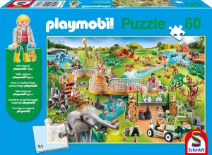 SCM56381 - Puzzle Playmobil Au zoo avec figurine – 60 pièces