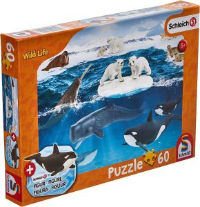 SCM56405 - Puzzle les animaux de l'arctique SCHLEICH – 60 pièces