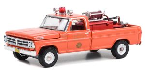 GREEN67050-A - Véhicule des pompiers sous blister de la série FIRE & RESCUE - FORD F-250 1972 avec équipement d'incendie