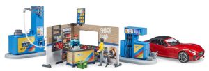 Station de lavage et d'essence avec accessoires