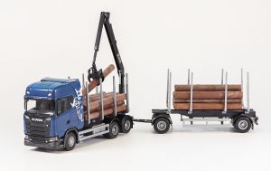 EMEK70674 - Camion transport de bois - SCANIA S730 6x4 porteur couleur bleu