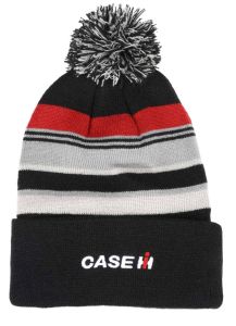 707515 - Bonnet de couleur noire et rouge avec pompon - CASE IH