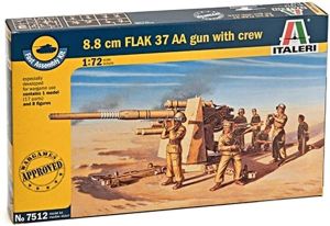 ITA7512 - Maquette à assembler et à peindre - Canon 8.8cm flak 37 AA avec servants montage rapide