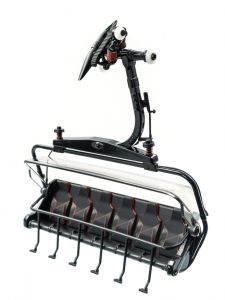 JC86503 - Télésiège de couleur noir et rouge - 6 Personnes