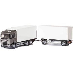 EMEK89643 - Camion de couleur  gris avec remorque 1 + 1 essieu et hayon – SCANIA CR 6x4
