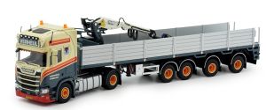 Camion avec semi plateau et grue de chargement VERGEUL - SCANIA Next génération 4x2
