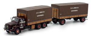 Camion porteur avec remorque BERG & Zn. E. VAN DEN - SCANIA L111 6x4