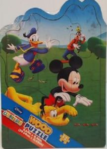 CARG36668-1 - Puzzle du dessin animé La maison de MICKEY - MICKEY avec Dingo et Donald 12 Pièces - Dimensions : 29.7 x 21.5 cm