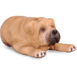 COLL88194 - Figurine de l'univers des animaux de la ferme - Chiot couché de race Sharpei