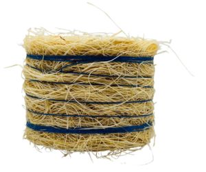 CW0272 - Balle de paille avec lien bleu - ronde - 4,8 x 3,6 cm
