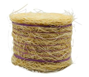 CW0273 - Balle de paille avec lien violet - ronde - 4,8 x 3,6 cm