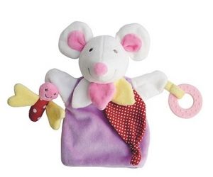 DC3005SOURIS - Doudou de la gamme marionnette - Souris de couleur Violette