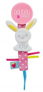 DC3424LAPIN - Attache-sucette Vanille/fraise de la gamme LES ACCESSOIRES DE DOUDOU - Lapin