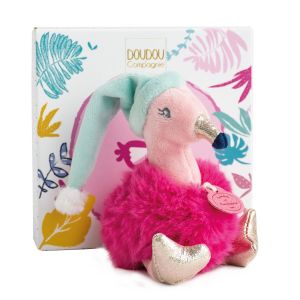 DC3525 - Doudou de la gamme TROPI'COOL - Mini-zoo Flamant Rose avec bonnet