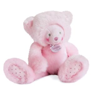 DC3552 - Doudou de la gamme TROP MIMI - Ourson de couleur rose taille 30 cm