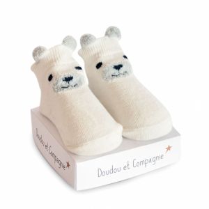 DC3705-03 - Chaussette de naissance petites oreilles de la gamme DOUDOU ET COMPAGNIE - Ours